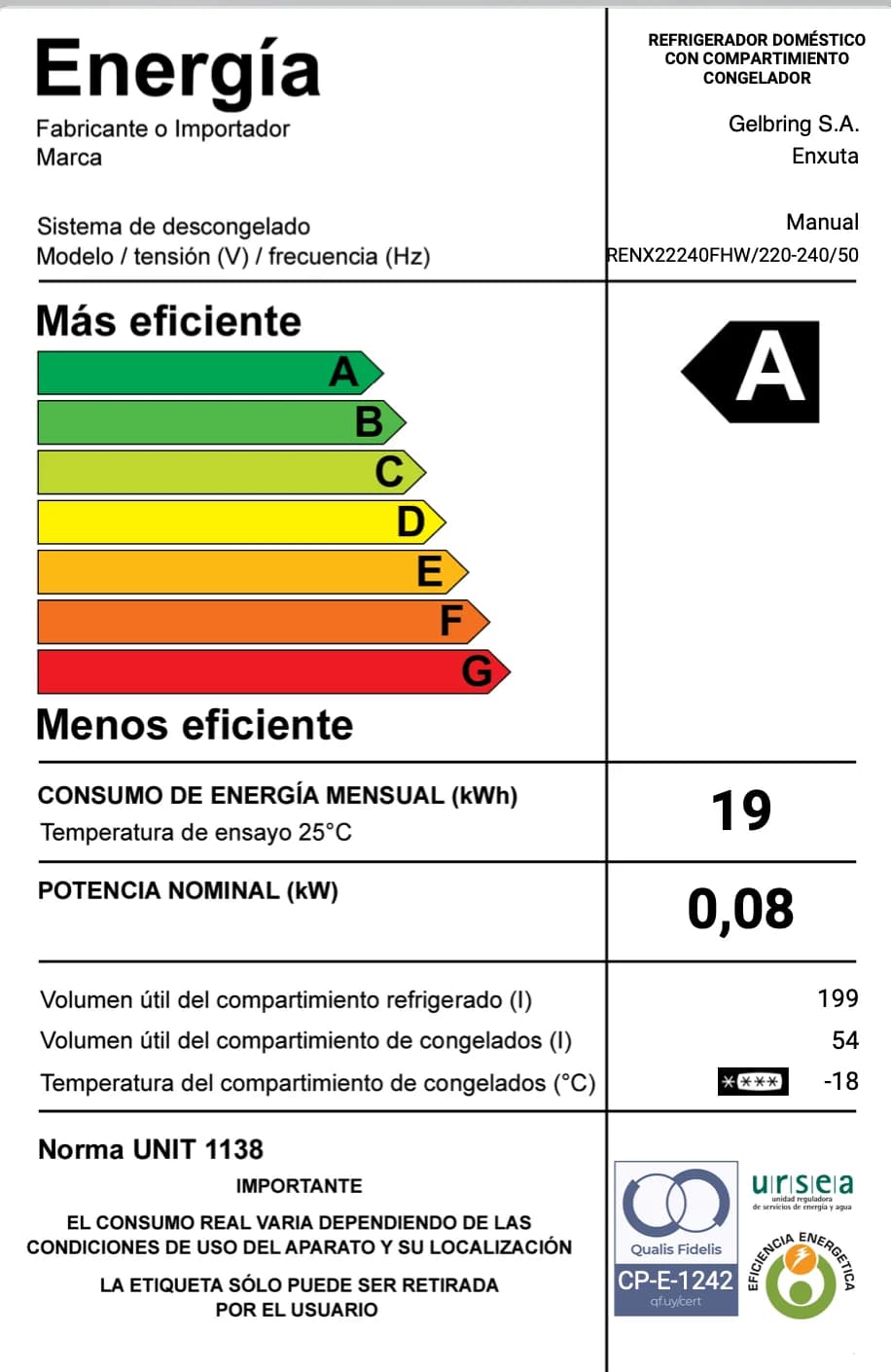 Refrigerador Frío Húmedo 248 Litros Blanco — miniatura 2
