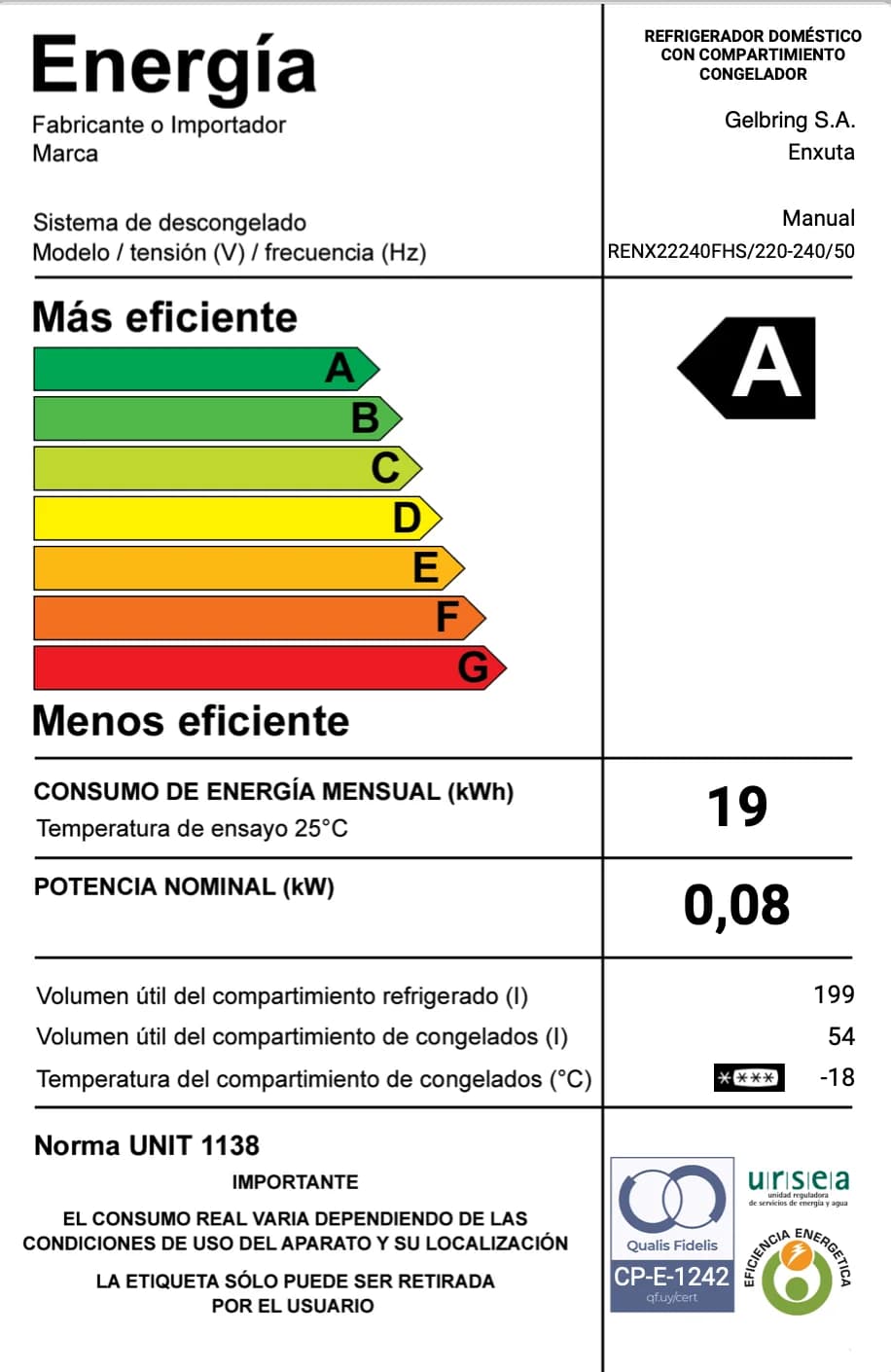 Refrigerador Frío Húmedo 248 Litros Blanco — miniatura 3