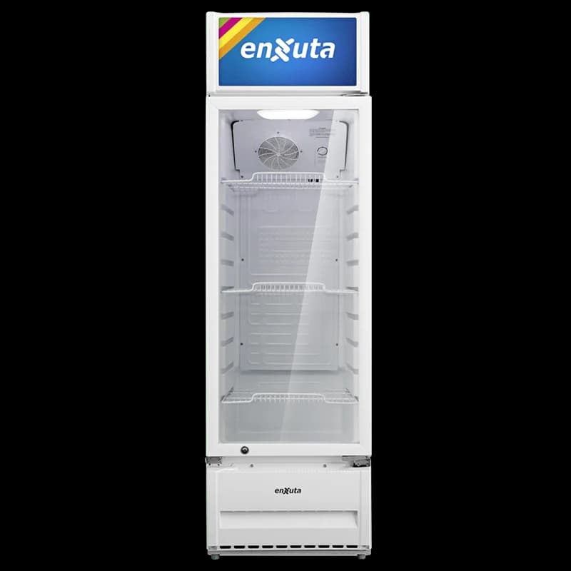 Vitrina Comercial Vertical 211 Litros con Cenefa Luminosa Led