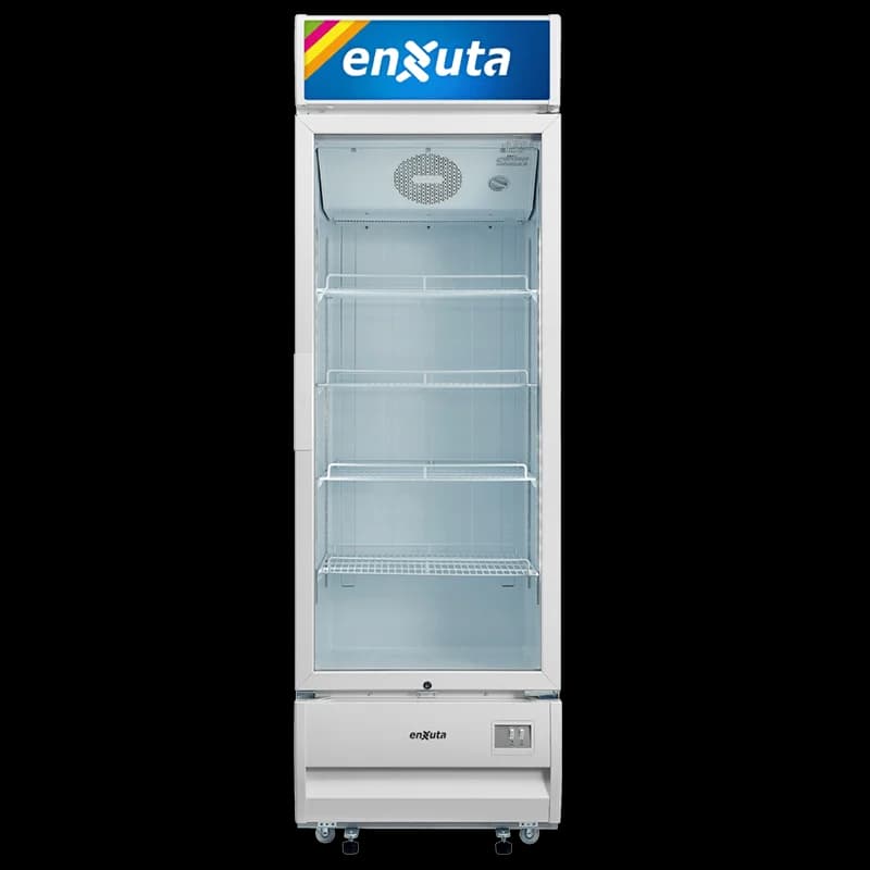 Vitrina Comercial Vertical 416 Litros con Cenefa Luminosa Led
