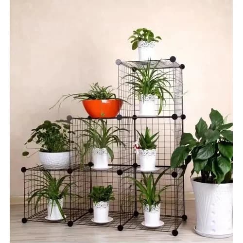 Organizador Estantería Metálica 8 Módulos Cubos Armable Negro — imagen 3 de 7