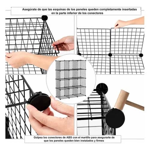 Organizador Estantería Metálica 8 Módulos Cubos Armable Negro — imagen 7 de 7