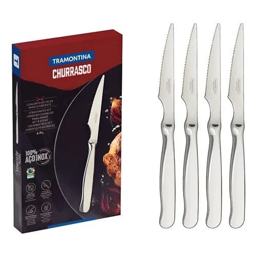 Juego De Cuchillos Para Asado Tramontina Zurique 4 Piezas Inoxidable — imagen 1 de 4