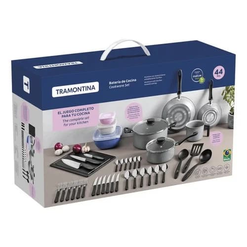 Batería De Cocina Tramontina Linz 44 Piezas Aluminio Gris — imagen 2 de 2