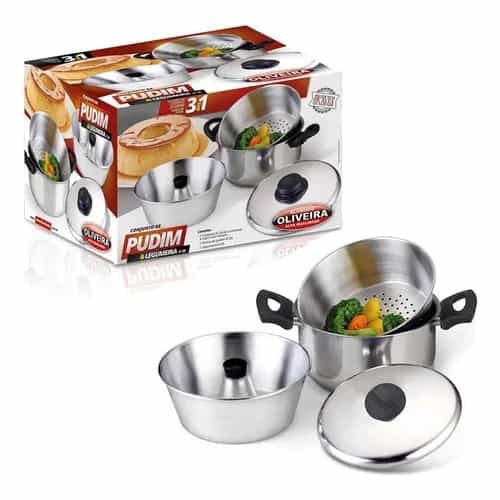 Juego Olla Multiuso Budinera Vaporera Oliveira 20 Cm 2,5 L