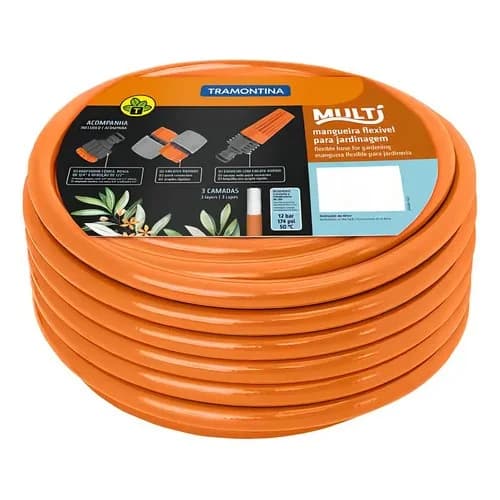 Manguera Tramontina Multi 1/2 De 3 Capas 20 M Naranja — imagen 8 de 8