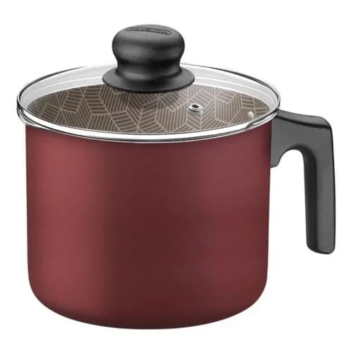 Cacerola Antiadherente Tramontina Paris 2,7 L Tapa De Vidrio Roja — imagen 1 de 3
