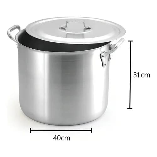 Olla Hotelera Oliveira 38 L Aluminio 40 Cm Asas Remachadas — imagen 5 de 5