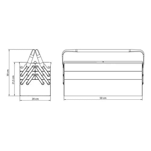 Caja de Herramientas Tramontina Metal 5 Cajones Azul — imagen 3 de 3