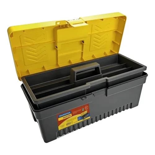 Caja Plástica para Herramientas Tramontina 43 Cm Negro y Amarillo — imagen 2 de 6
