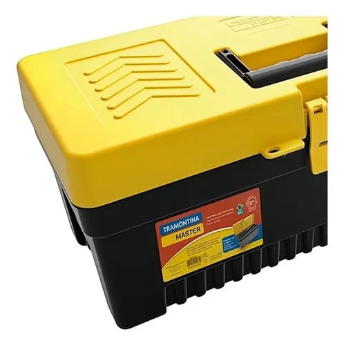 Caja Plástica para Herramientas Tramontina 43 Cm Negro y Amarillo — imagen 4 de 6