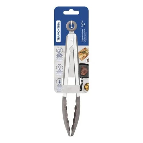Pinza Multipropósito Tramontina Softta Silicona Gris 27 Cm — imagen 3 de 4