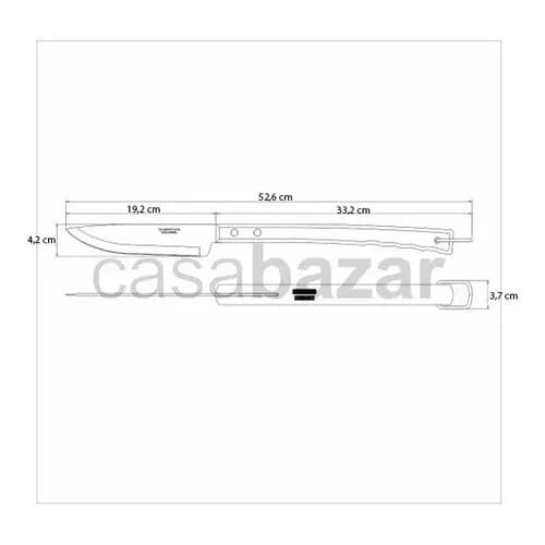 Cuchillo Trinchante Tramontina Churrasco Acero Inox 8 Pulgadas — imagen 3 de 4