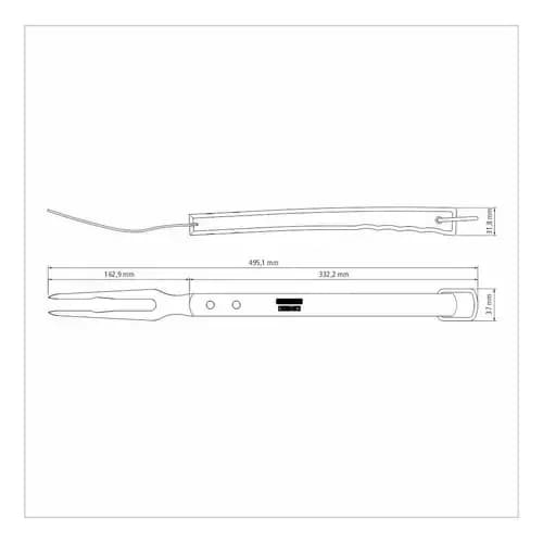 Tenedor Trinchante Tramontina Acero Inoxidable Mango Madera 47 Cm — imagen 4 de 5