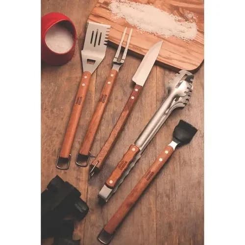 Tenedor Trinchante Tramontina Acero Inoxidable Mango Madera 47 Cm — imagen 3 de 5