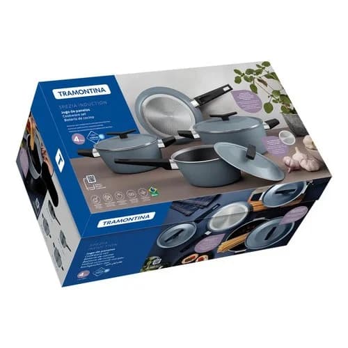 Batería De Cocina Tramontina Spezia 4 Piezas Inducción Azul — imagen 3 de 5