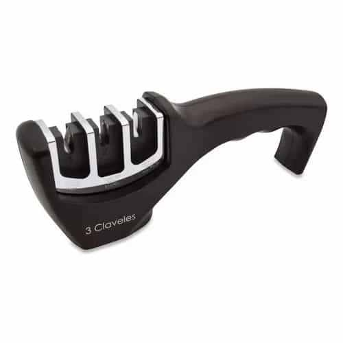 Afilador De Cuchillos Manual 3 Claveles Antideslizante 20 Cm