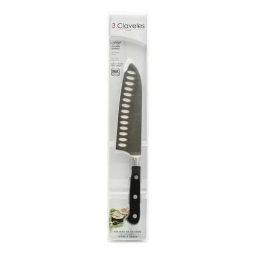 Cuchillo Santoku 3 Claveles Forjado Alveolado 17 Cm Acero — imagen 4 de 5