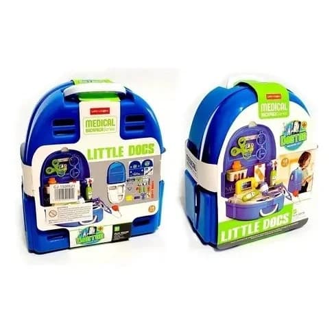 Mochila Con Juego De Doctor Infantil 18 Piezas Azul — imagen 2 de 4