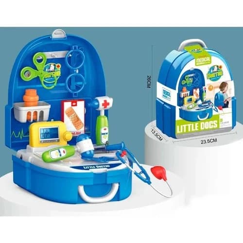 Mochila Con Juego De Doctor Infantil 18 Piezas Azul — imagen 3 de 4