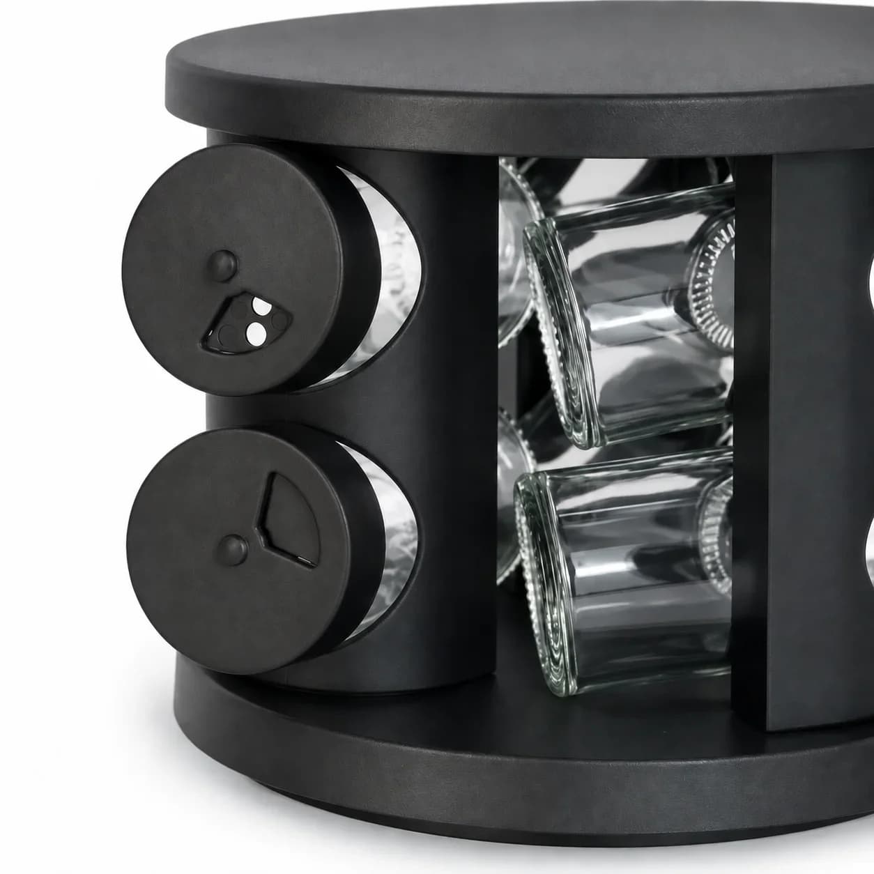 Especiero Giratorio Negro 6 Frascos 13,5 x 16 x 5 cm — imagen 2 de 2