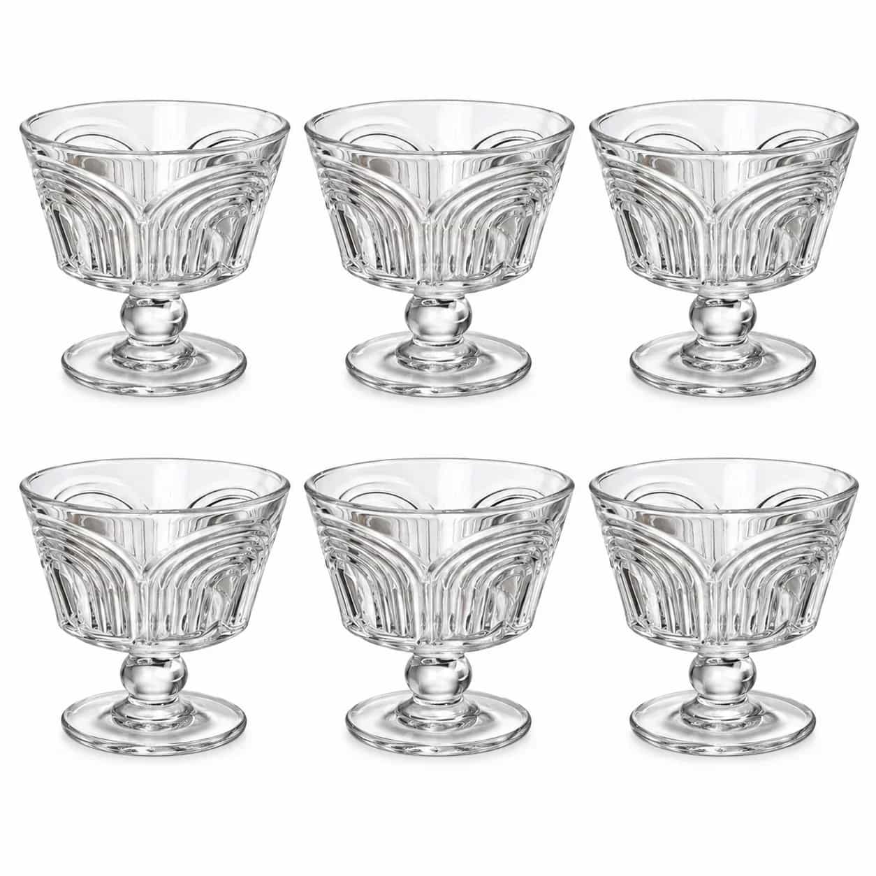 Set 6 Copas de Vidrio para Helado y Postre 260 ml