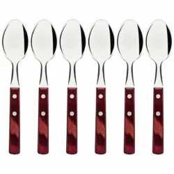 Cuchara De Mesa Tramontina Polywood Acero Inox X6 Unid