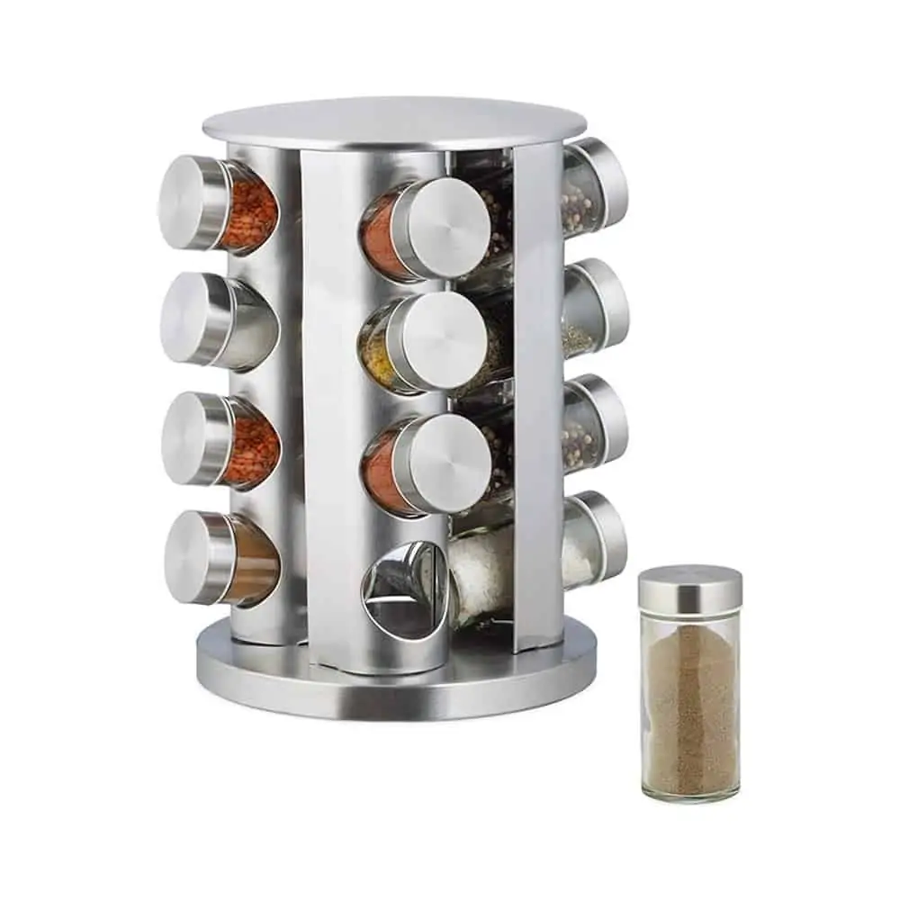 Especiero Giratorio Acero Inoxidable 16 Frascos - Imagen 1