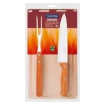 Juego De Asado Tramontina Tabla Cuchilla Tenedor 3 Piezas - Imagen 2