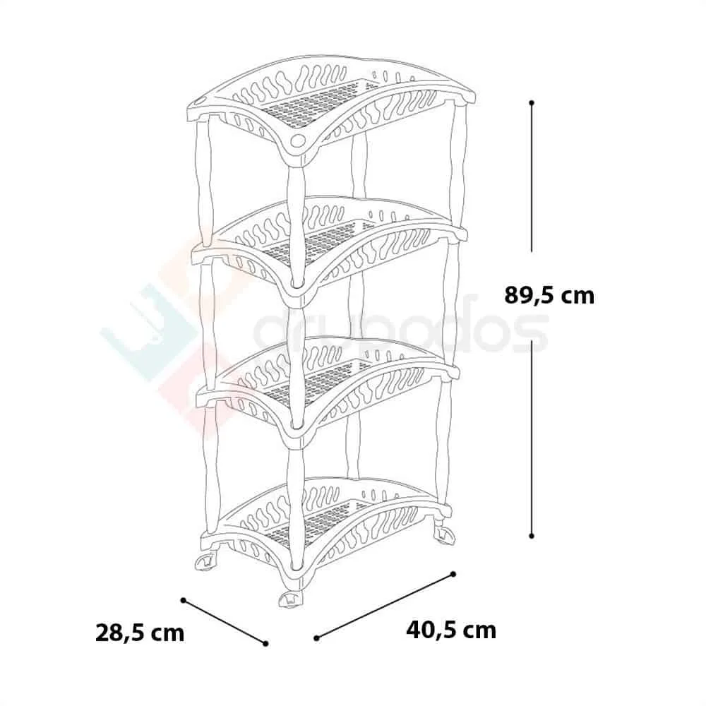 Organizador De Cocina Frutero Bano 4 Estantes Plastico - Imagen 2