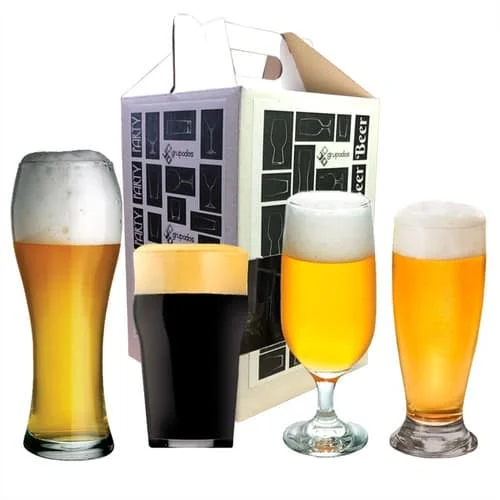 Set de vasos para cerveza Double-Wall de vidrio 4 piezas