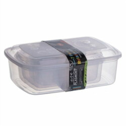 Set Tupper Pote Rectangular 7 Piezas Bpa Free Apto Microo