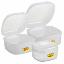 Set Tupper Plastico 3 Piezas Libre Bpa Cuadrado Apto Microo