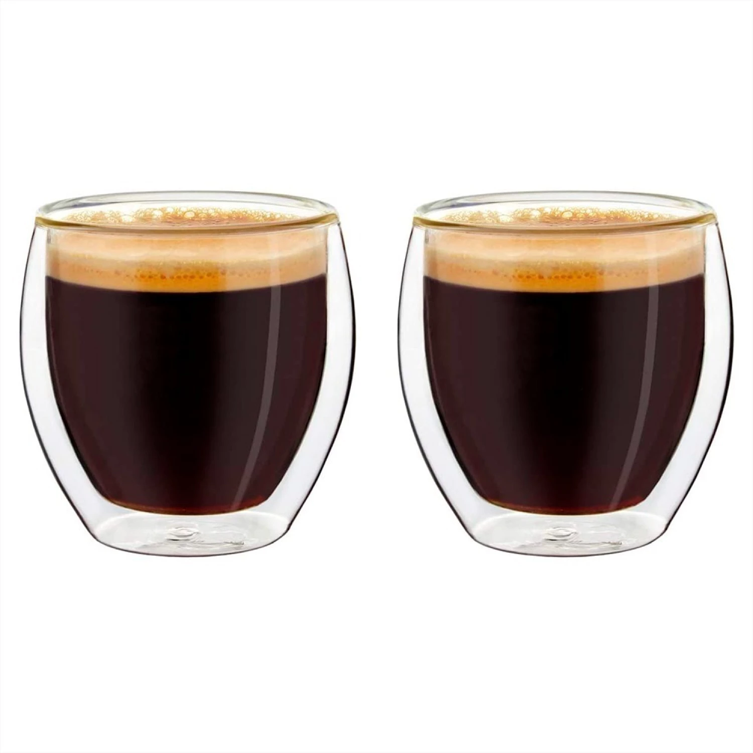 Set 2 vasos de café vidrio doble pared 400 mlo — Importadora USA