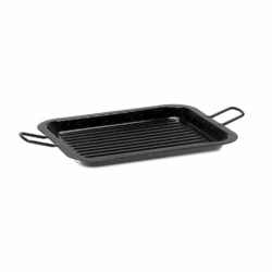 Plancha Bifera Acero Esmaltado 31 Cm X 25 Cm Vaello