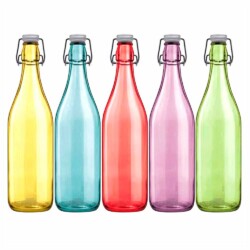 Botella De Vidrio Con Tapa Hermetica 500 Ml Colores