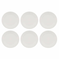 Plato De Postre Porcelana 19 Cm Blanco X 6 Uni
