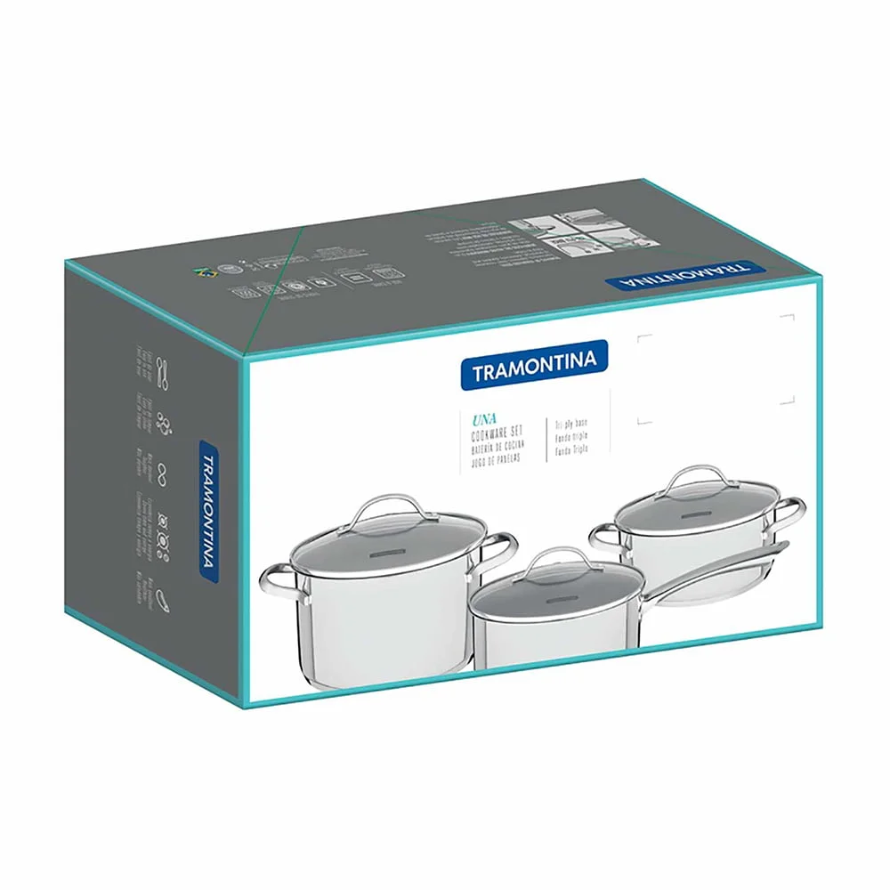 Juego De Ollas Tramontina Acero Inox Induccion 4 Piezas Una - Imagen 2