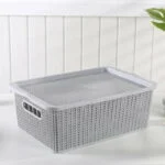 Caja Organizadora Plastico Simil Ratan Con Tapa Grupo Dos - Imagen 5