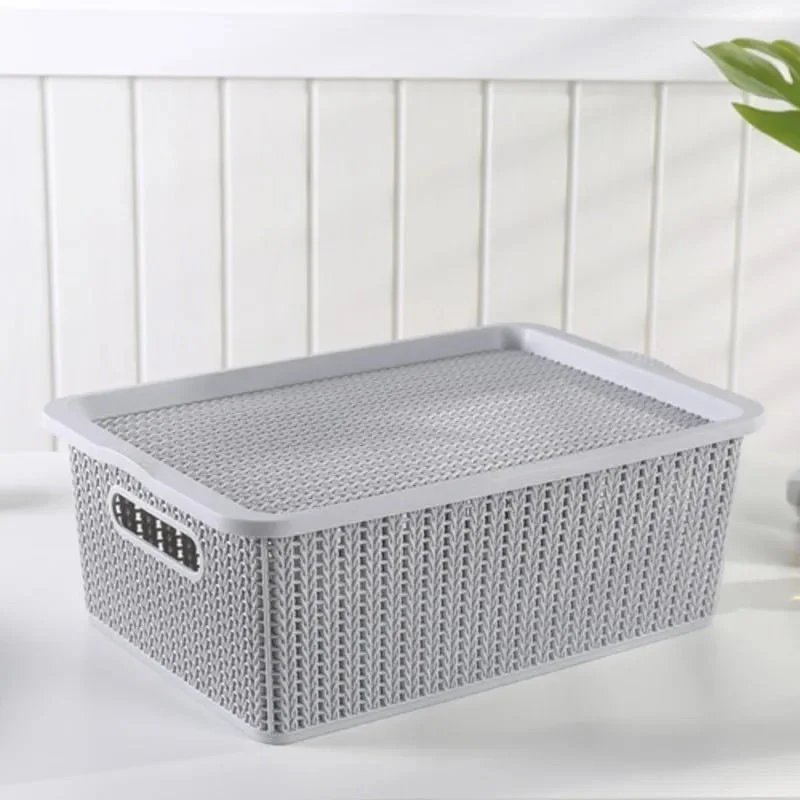 Caja Organizadora Plastico Simil Ratan Con Tapa Grupo Dos - Imagen 5