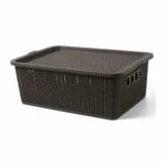 Caja Organizadora Plastico Simil Ratan Con Tapa Grupo Dos - Imagen 2