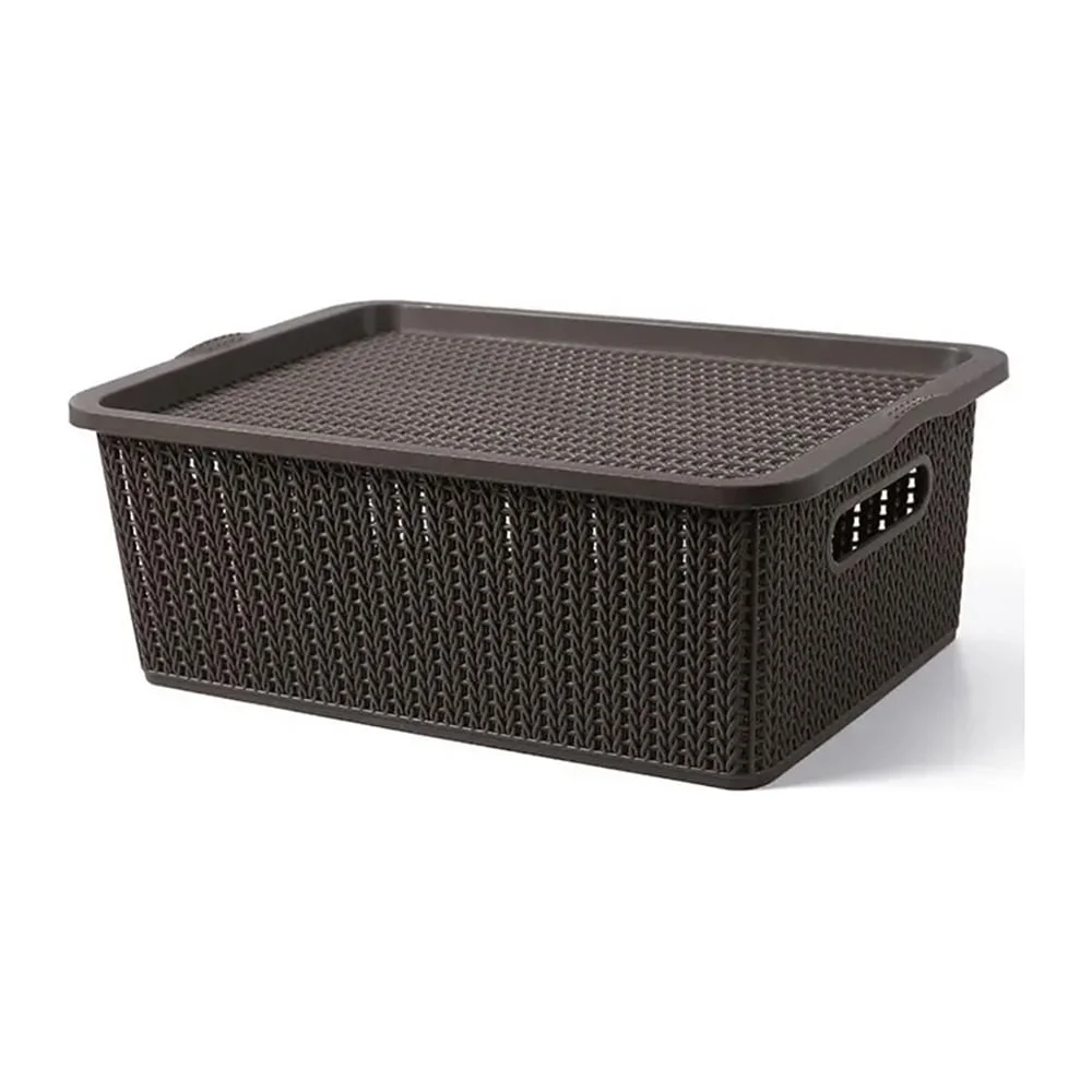 Caja Organizadora Plastico Simil Ratan Con Tapa Grupo Dos - Imagen 2