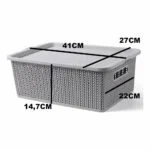 Caja Organizadora Plastico Simil Ratan Con Tapa Grupo Dos - Imagen 3