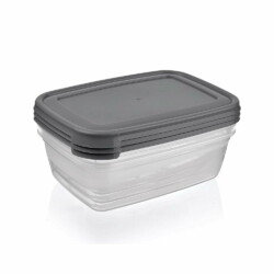 Set Tupper Pote Rectangular 3 Piezas Bpa Free 600 Ml