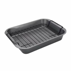 Asadera Con Rejilla Antiadherente Para Horno 37 Cm X 28 Cm