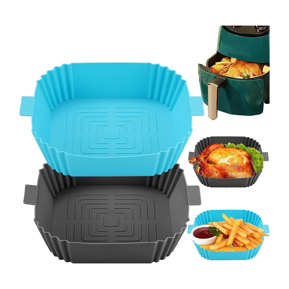 D_NQ_NP_2X_698342-MLU76967483387_062024-F Bandeja De Silicona Cuadrada Para Freidora De Aire 20 Cm - Imagen 1