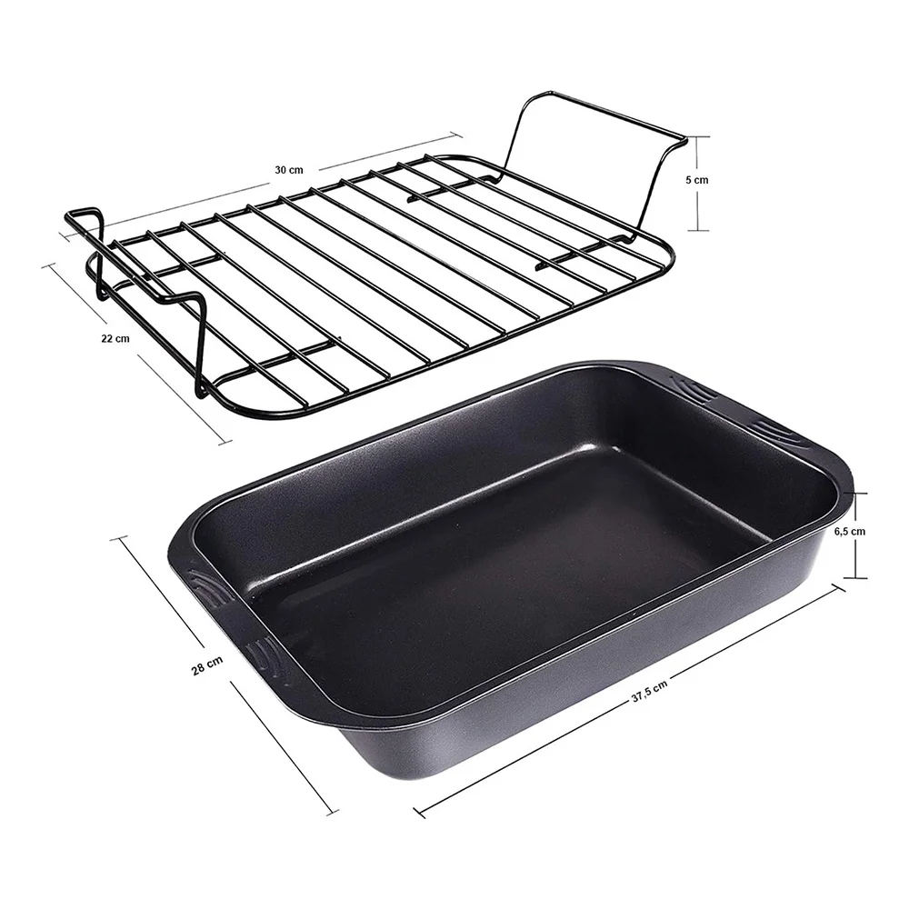 Asadera Con Rejilla Antiadherente Para Horno 37 Cm X 28 Cm - Imagen 3