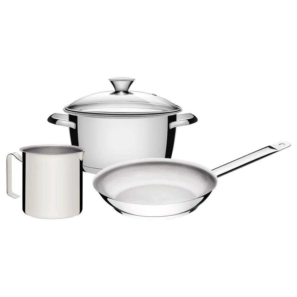 Juego De Ollas Bateria Tramontina Allegra Induccion 3 Piezas - Imagen 1