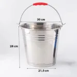 Champagnera Hielera Acero Inox 30 X 28 Cm Balde Con Asa - Imagen 5