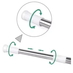 Palo Extensible Para Cortina De Baño De 1,40 A 2,60 M Acero